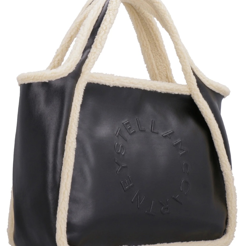 Stella McCartney black vegan and faux fur shoulder bag - Picture 2 of 13